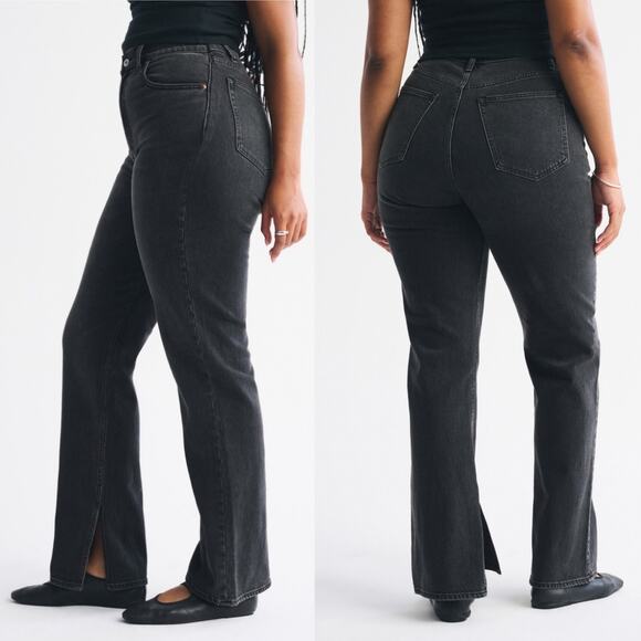 Abercrombie & Fitch Curve Love Ultra High Rise 90s Straight Jeans sz 26 Vent Hem - Picture 3 of 16